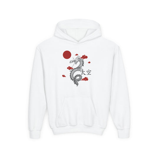 Dragon-Inspired Youth Hoodie - Rise in Smoke Graphic Sweatshirt, Gamer Apparel, Gift for Kids,