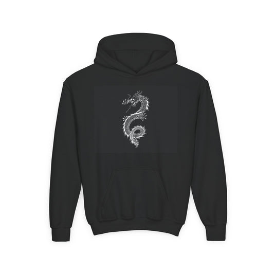 Dragon-Inspired Youth Hoodie - Rise in Smoke Graphic Sweatshirt, Gamer Apparel, Gift for Kids,
