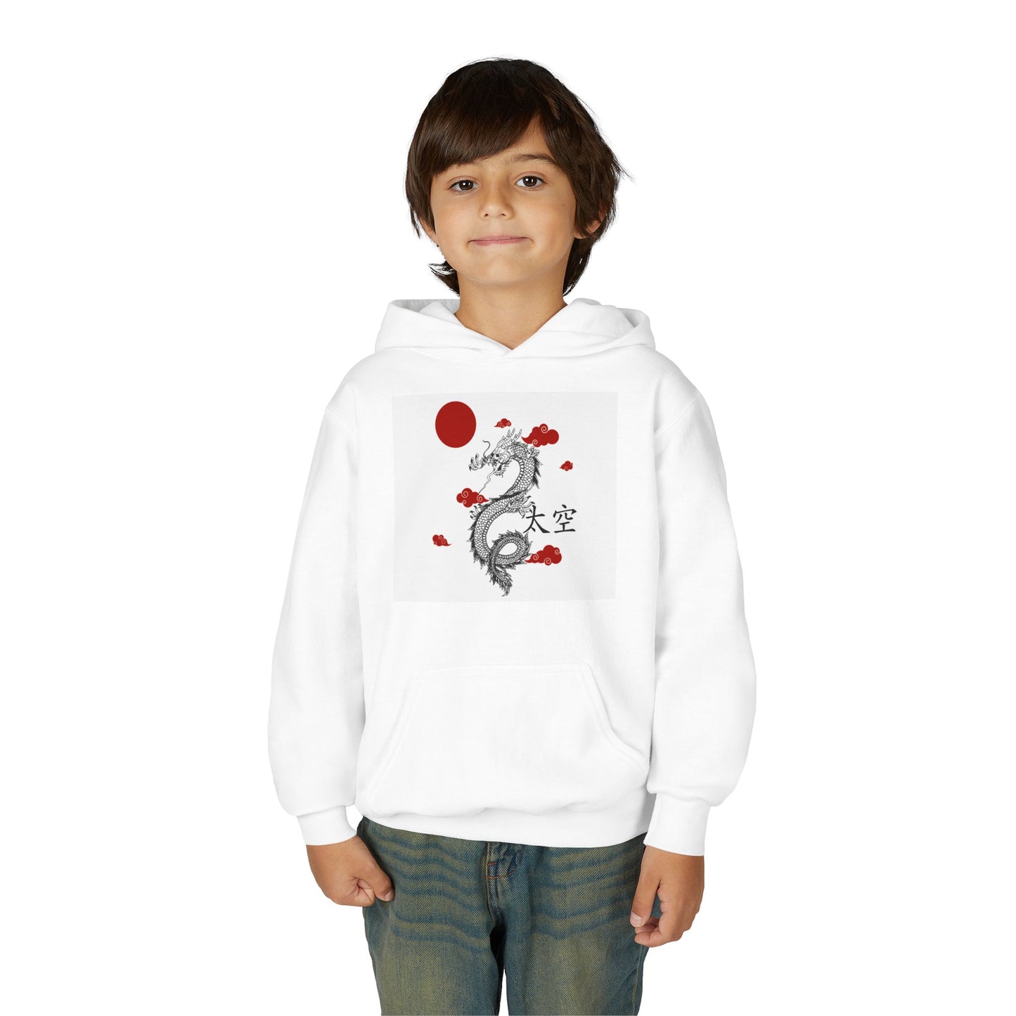 Dragon-Inspired Youth Hoodie - Rise in Smoke Graphic Sweatshirt, Gamer Apparel, Fantasy Costume, Gift for Kids,
