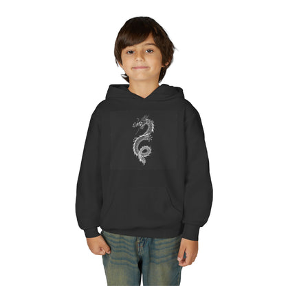 Dragon-Inspired Youth Hoodie - Rise in Smoke Graphic Sweatshirt, Gamer Apparel, Fantasy Costume, Gift for Kids,