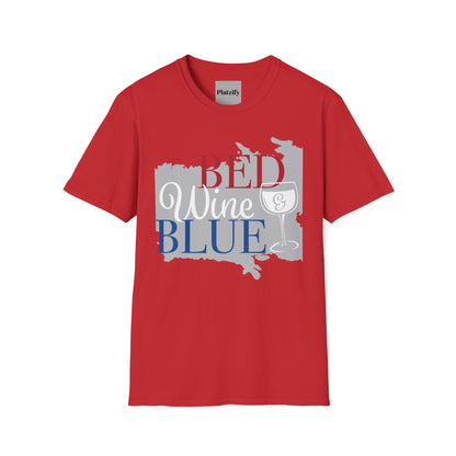 Copy of Patriotic Wine Lovers T-Shirt, Perfect for BBQs, Summer Parties, Casual Summer Wear