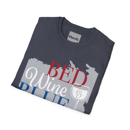 Copy of Patriotic Wine Lovers T-Shirt, Perfect for BBQs, Summer Parties, Casual Summer Wear