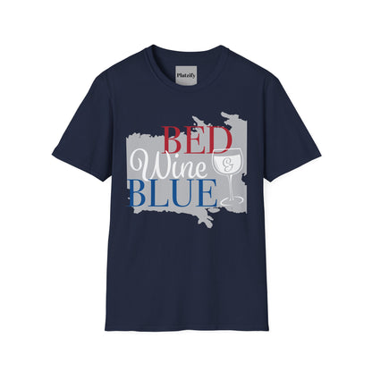 Copy of Patriotic Wine Lovers T-Shirt, Perfect for BBQs, Summer Parties, Casual Summer Wear