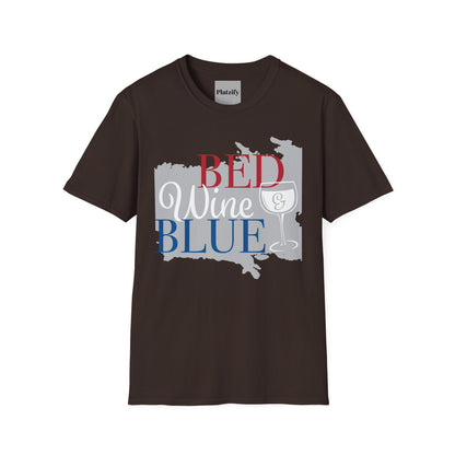 Copy of Patriotic Wine Lovers T-Shirt, Perfect for BBQs, Summer Parties, Casual Summer Wear