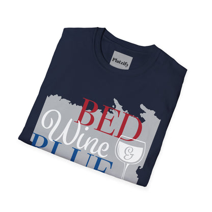 Copy of Patriotic Wine Lovers T-Shirt, Perfect for BBQs, Summer Parties, Casual Summer Wear