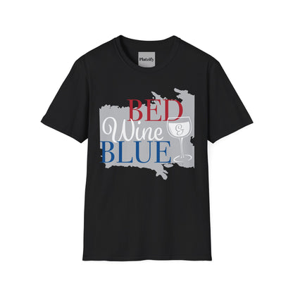 Copy of Patriotic Wine Lovers T-Shirt, Perfect for BBQs, Summer Parties, Casual Summer Wear