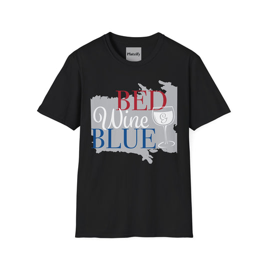 Copy of Patriotic Wine Lovers T-Shirt, Perfect for BBQs, Summer Parties, Casual Summer Wear