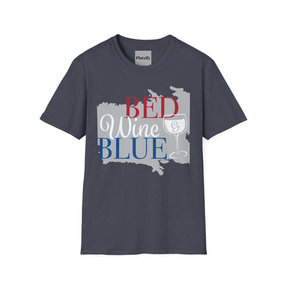 Copy of Patriotic Wine Lovers T-Shirt, Perfect for BBQs, Summer Parties, Casual Summer Wear