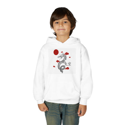 Dragon-Inspired Youth Hoodie - Rise in Smoke Graphic Sweatshirt, Gamer Apparel, Fantasy Costume, Gift for Kids,