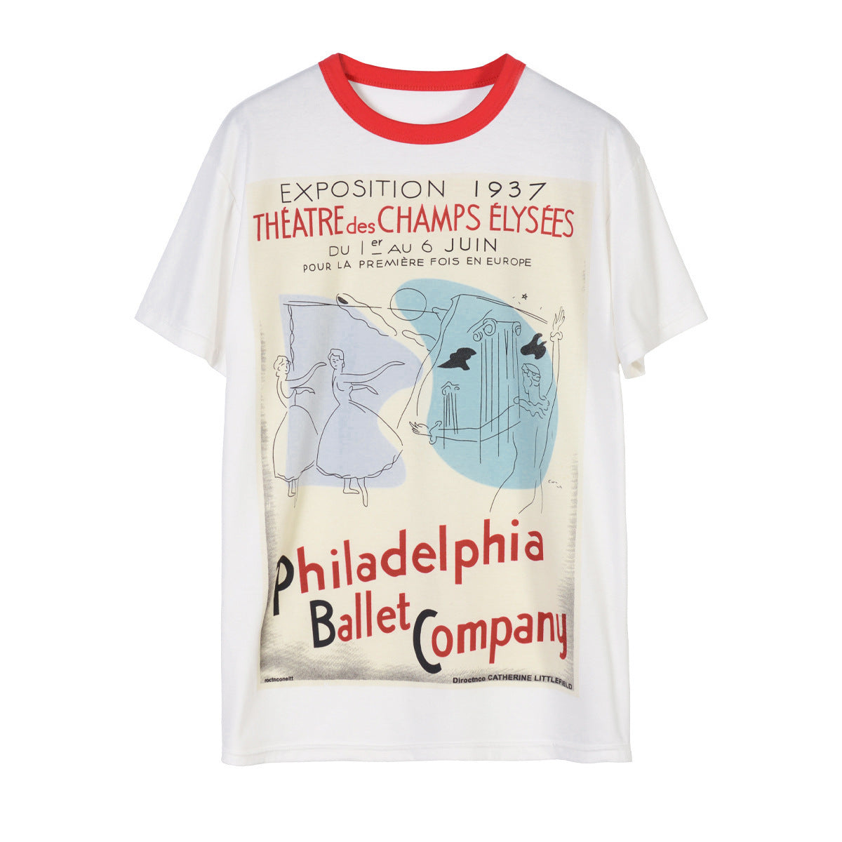 Cotton Loose Dancer Print T Couple Short Sleeve Cotton T-shirt Loose.